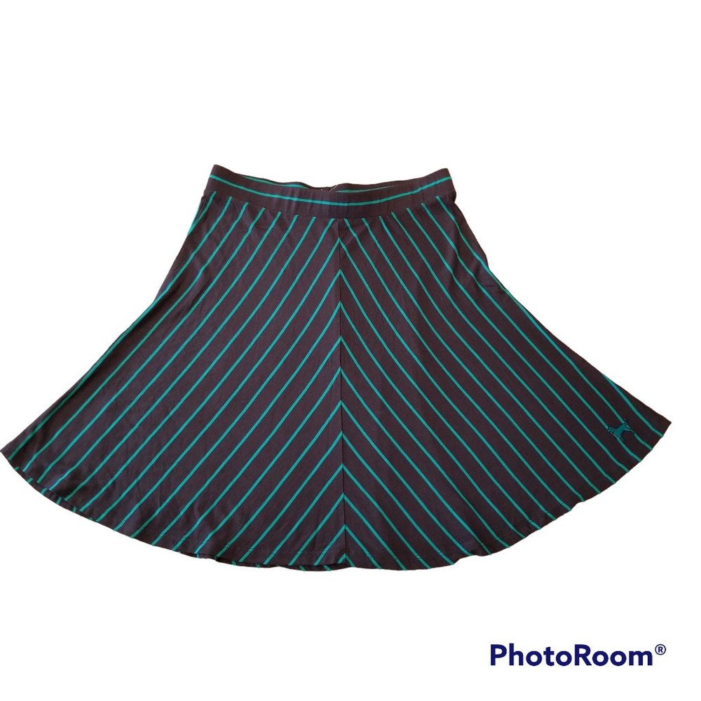 NWT The Black Dog Ladies Hull Stripe Skirt in Navy/Green, Size M